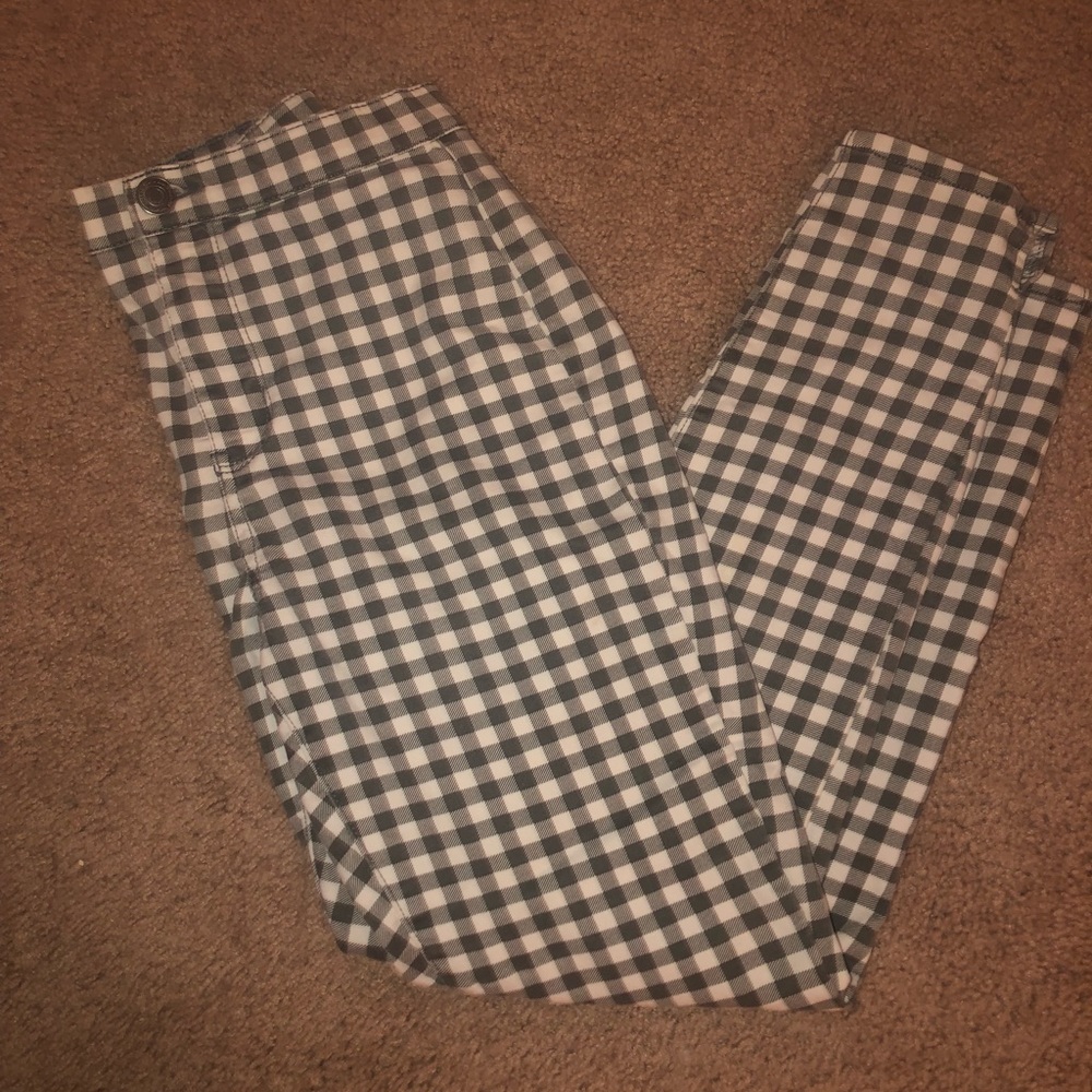 Gingham High Wasted Jeans